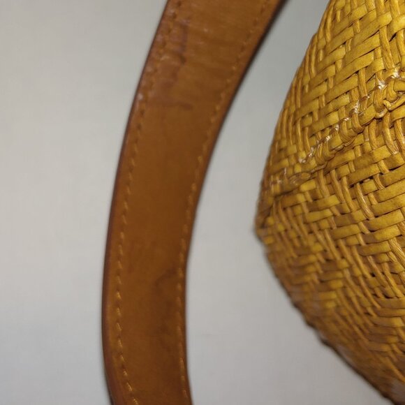 Fossil Basket Wave Woven Leather Handle Purse - Picture 12 of 12